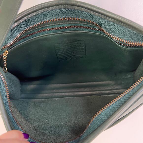 Coach Taylor Zip Bag 9944 Bottle Green Leather Handbag Crossbody Vintage - Picture 10 of 15